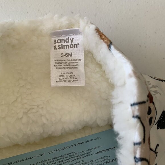 Sandy & Simon Forest Friends Baby Swaddle Blanket 3-6 Months Fleece Bear Fox New - Picture 9 of 10